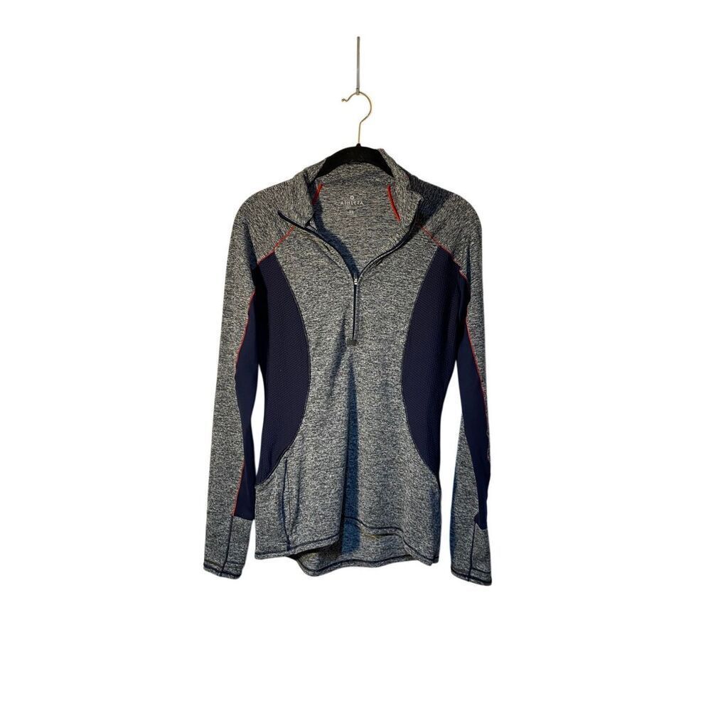 Athleta women’s blue and gray running half zip athletic top S/extra small